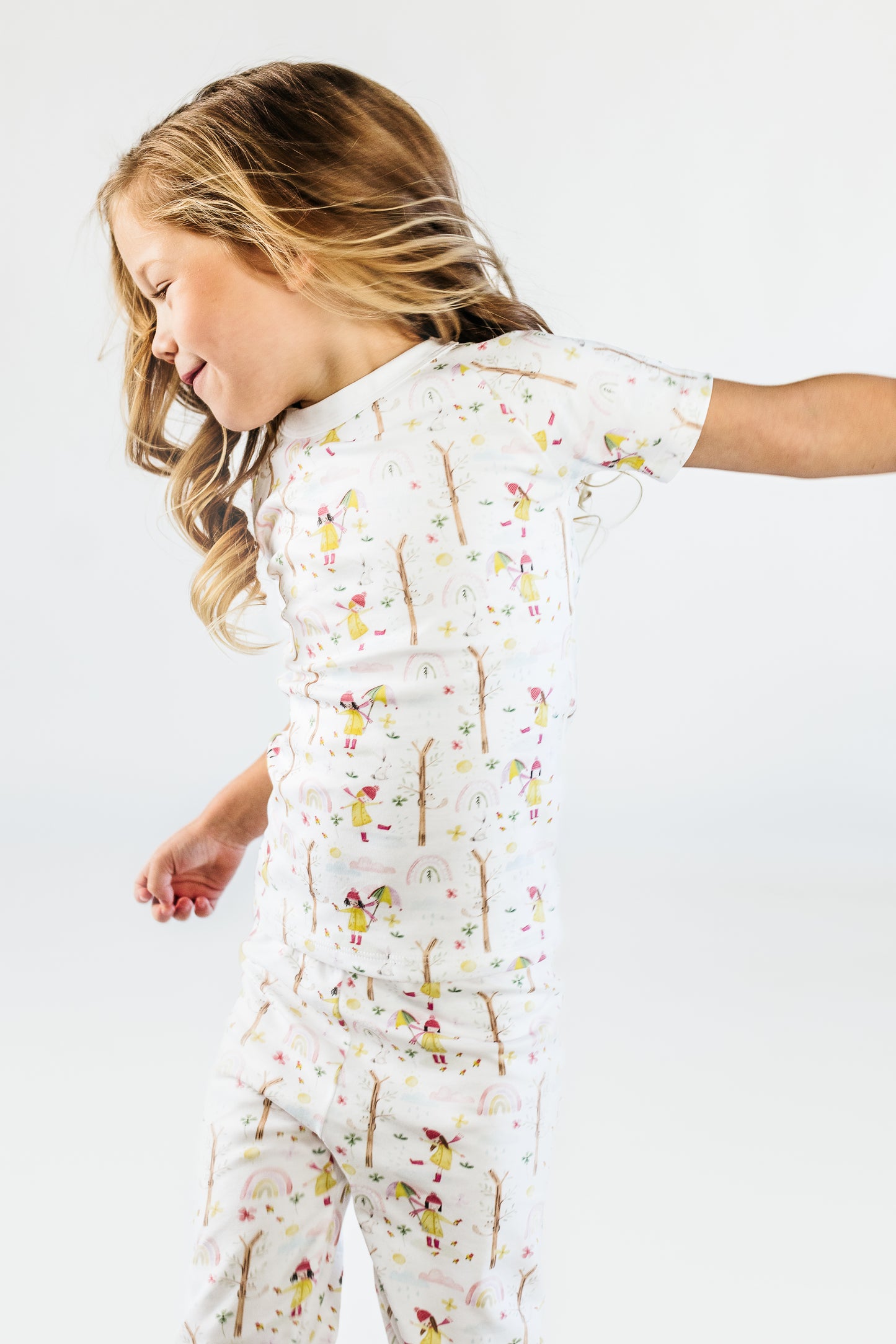 Puddles Short Sleeve and Pants Pajama Set