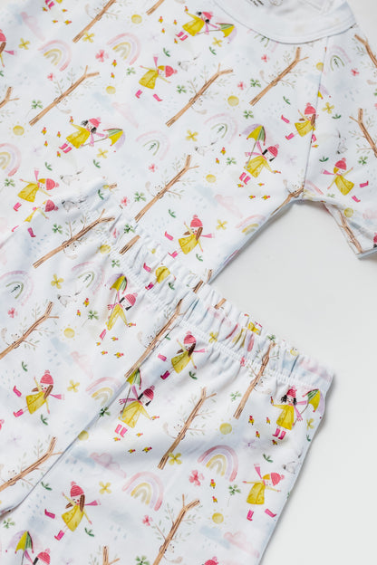 Puddles Short Sleeve and Shorts Pajama Set